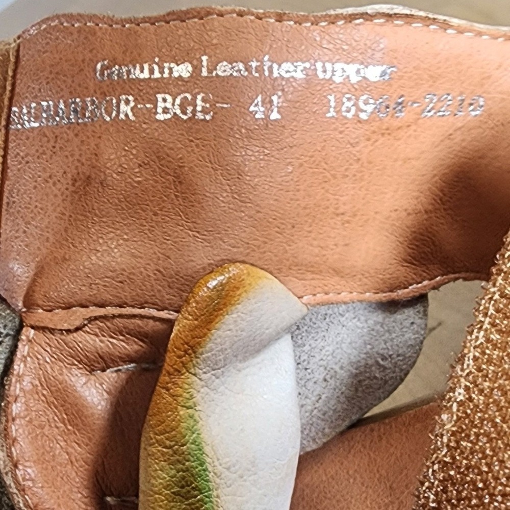 L'Artiste Spring Step Balharbor Beige Leather Floral Wedge Slide Sandals 10.5 US - Picture 5 of 9